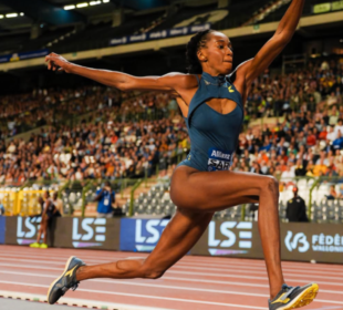 Saly Sarr lors de la finale de la Diamond League à Bruxelles