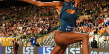 Saly Sarr lors de la finale de la Diamond League à Bruxelles