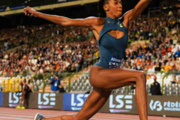 Saly Sarr lors de la finale de la Diamond League à Bruxelles
